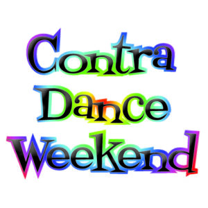 Contradance Weekend in rainbow letters