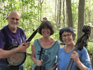 Laurence, Kathy and Laurie in the woods